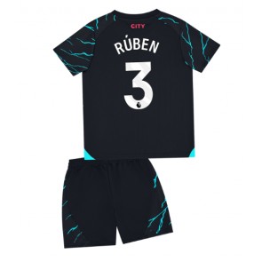 Manchester City Ruben Dias #3 Koszulka Trzecich Dziecięca 2023-24 Krótki Rękaw (+ Krótkie spodenki)